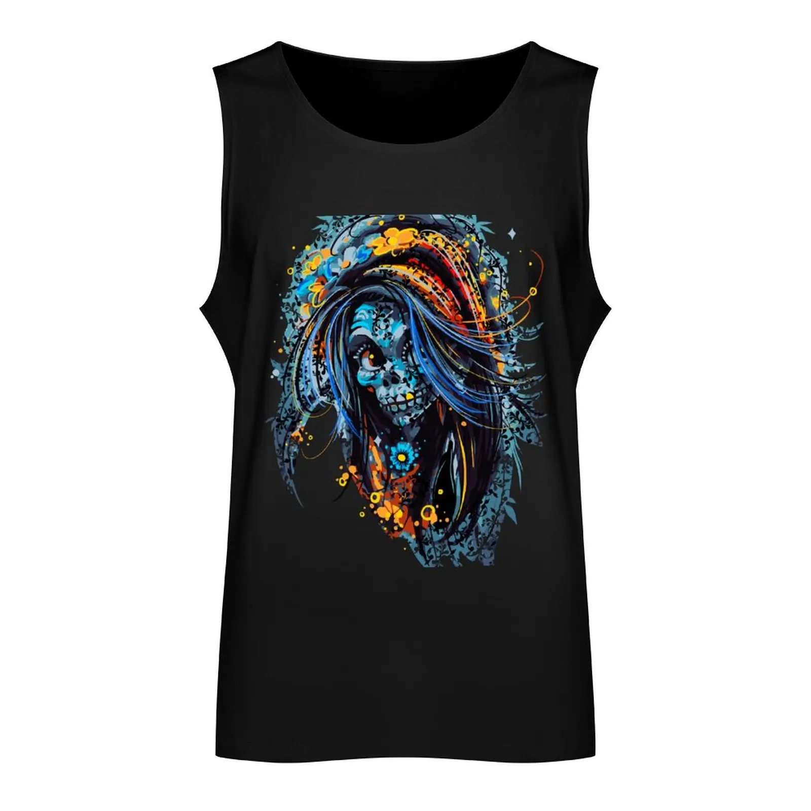 Woman calavera Tank Top Men's t-shirts Men's gym t-shirts t-shirts man