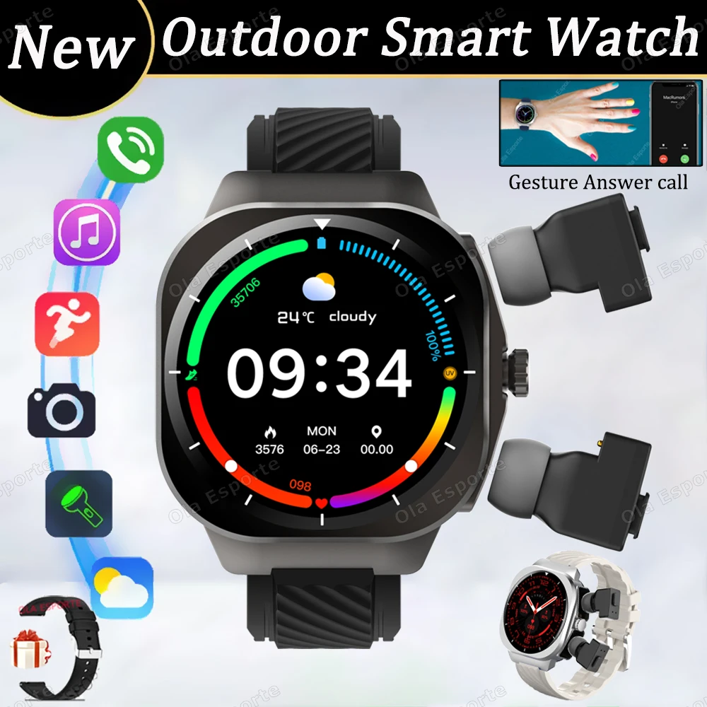 

Новые умные часы 2 в 1 с наушниками Bluetooth вызов для мужчин и женщин GPS монитор сердечного ритма и здоровья воспроизведение музыки фитнес спортивные умные часы
