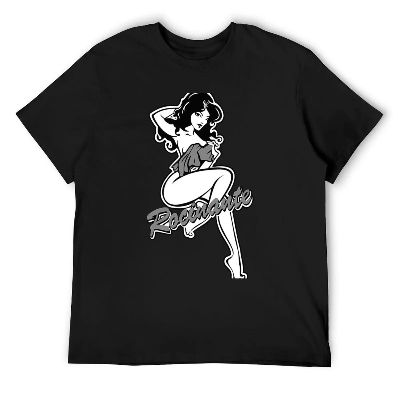 Rocinante Pin-Up Gal - Grayscale... T-Shirt man t shirt anime tshirt quick drying street wear plain black t shirts men