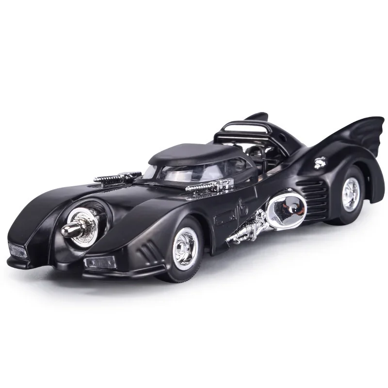 Modèle de voiture chauve-souris vintage en alliage moulé sous pression pour enfants, 1:36, voiture de simulation classique avec lumière, collection de jouets, cadeaux