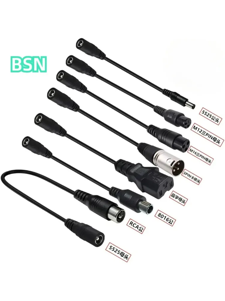 AliExpress NONE DC 5.5X2.1 to XLR RCA M12 M16 3Pin IEC Adapter 7pcs for Scooter E Bike Charger Audio System Plug Connector Set