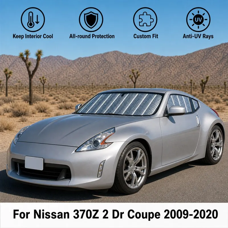 

For Nissan 370Z 2 Dr Coupe 2009-2020 Full Set Car Window Sunshades UV Block Privacy Heat Insulated Foldable Car Curtain