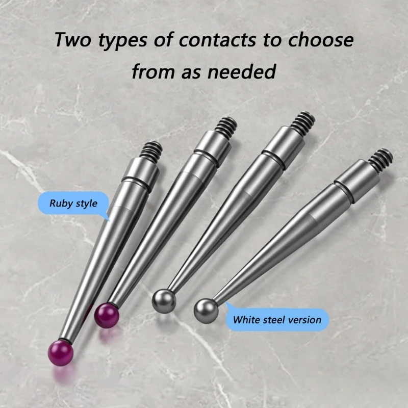 Stainless Steel Red White Steel Probe Tip For Lever Pointer Gauge Head 2X20.9mm 1.6 Thread Measurement D2RD