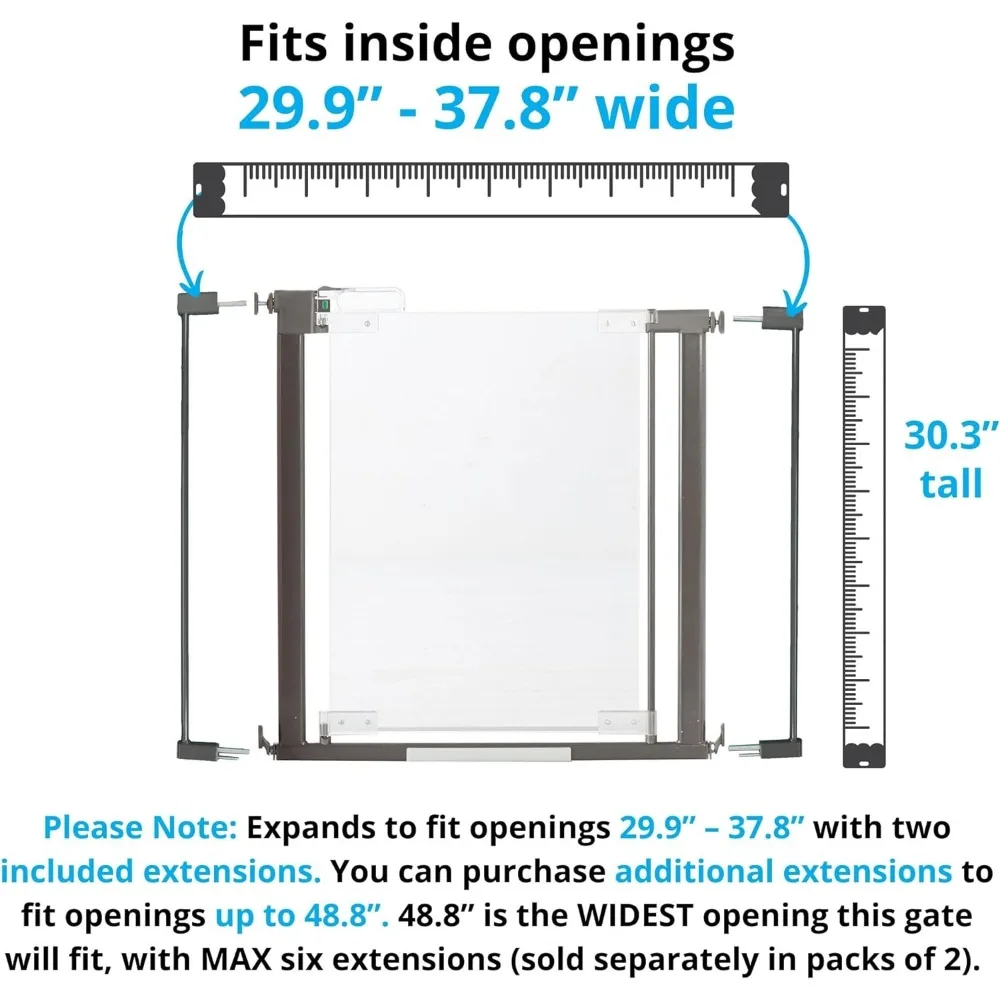 Safety Crystal Designer Baby Safety Gate - Meets Tougher European Standards - Modern Design and Unparalleled Safety