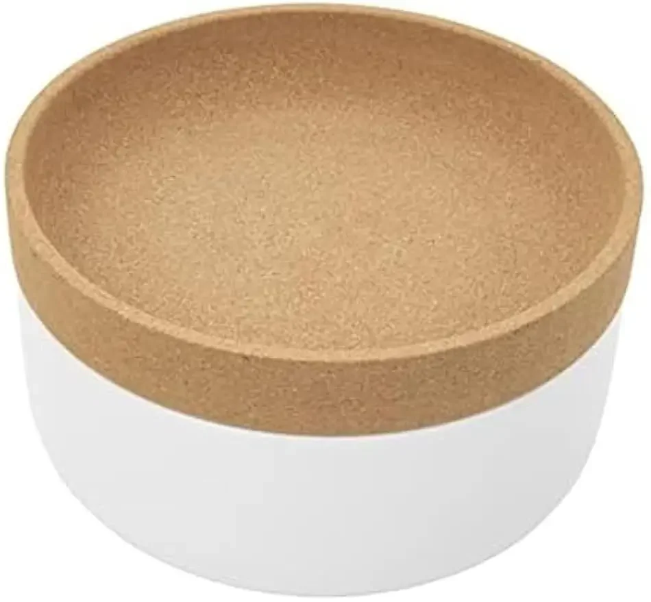 

Бестселлер: Большая миска с двумя отделениями для сохранения свежести продуктов, 11 x 11 x 6 дюймов, натуральная пробка и белая керамика