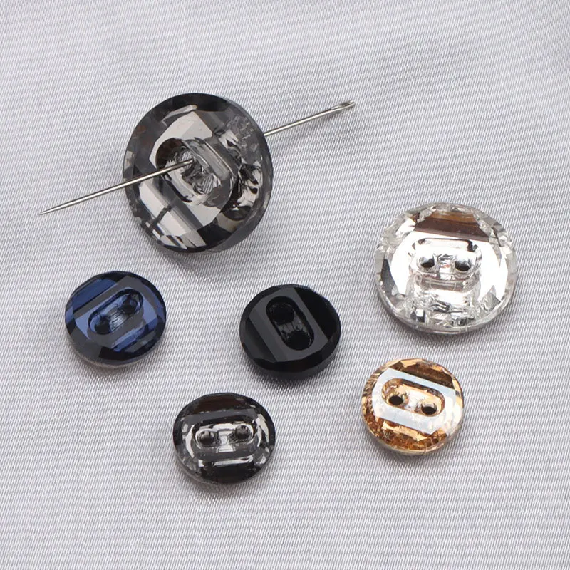 Crystal Glass Buttons, 2 Holes, 10mm, Shirt, Sweater, Coat, Windbreaker, Knitwear, Clothing, Sewing Accessories, High Quality