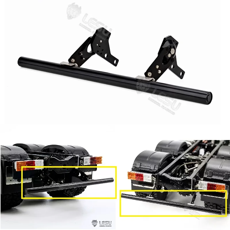 Metal Universal Rear Bumper for 1/14 Tamiya RC Truck SCANIA Benz Actros MAN VOLVO Trailer Tractor LESU Degree DIY Parts