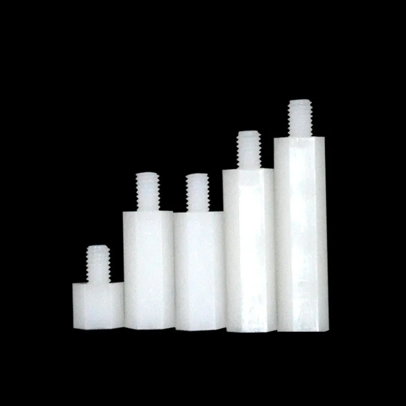 300pcs M3NH1 M3 Nylon Screw White/Black Hex Nylon Standoff Spacer Column Flat Head Nylon Plastic Spacing Screws Nuts