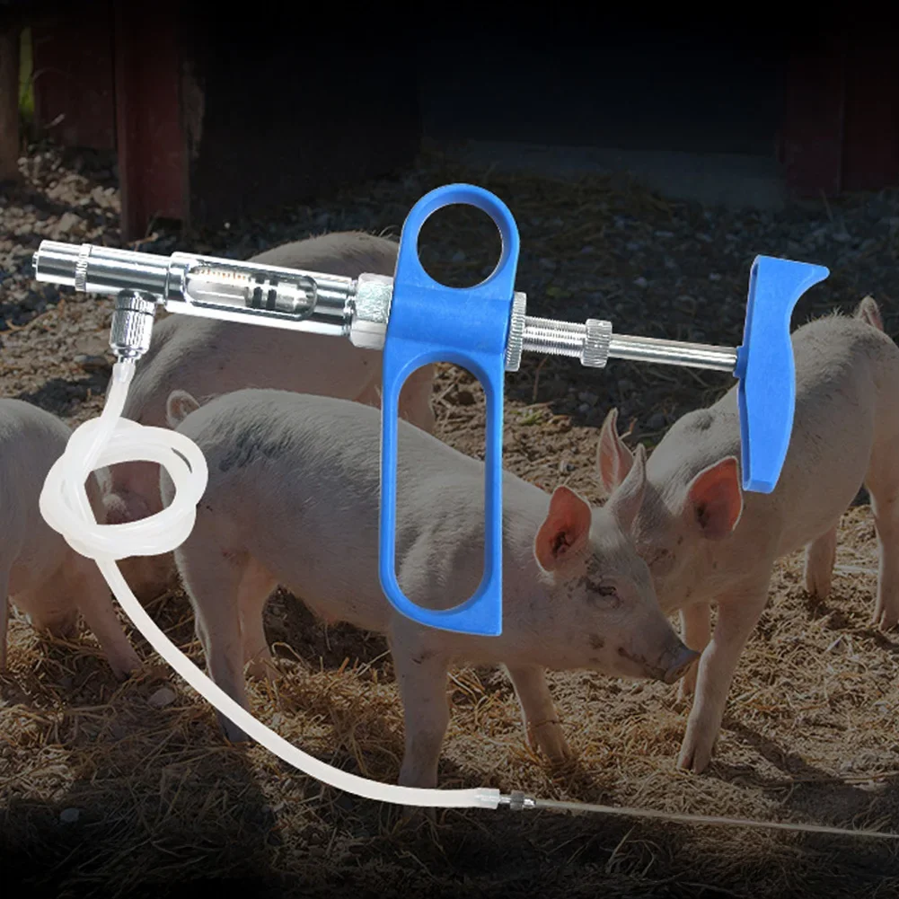2ml Veterinary Animal Adjustable Continuous Injector Precise Dose Vaccination Tool for Pig Sheep Cattle Farm fast shipping