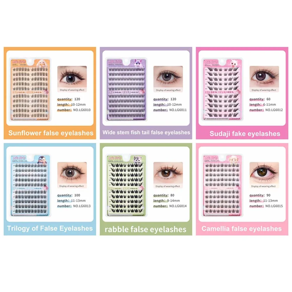 Gesegmenteerde Individuele Wimpers Schuine Gevleugelde Zonnebloem Camellia Wimpers Extensions 6-14mm DIY Lijm Gratis Valse Wimpers