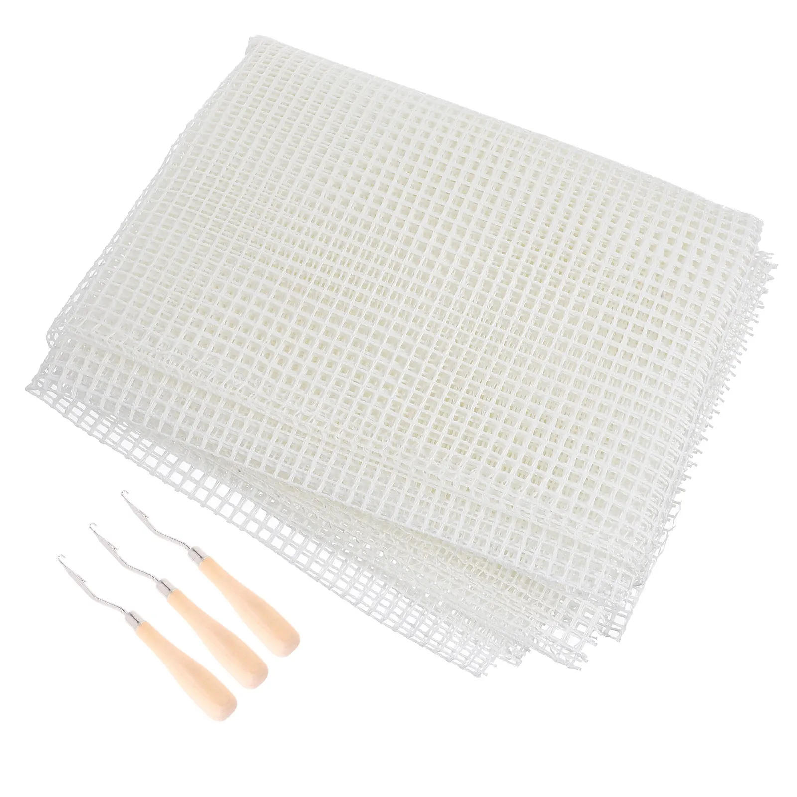 1Set Rug Hooking Mesh Canvas Latch Hook Tool Plastic Mesh Canvas Sheet DIY Carpet Tapestry Wall Art Craft Supplies Kit view 4