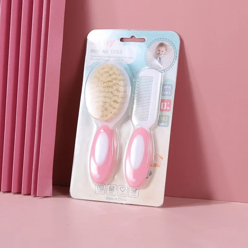 2Pcs/set Baby Untangling Hairbrush Comb Portable Newborn Infant Anti-screw Hair Edge Brush Scalp Massager for Kids Supplies