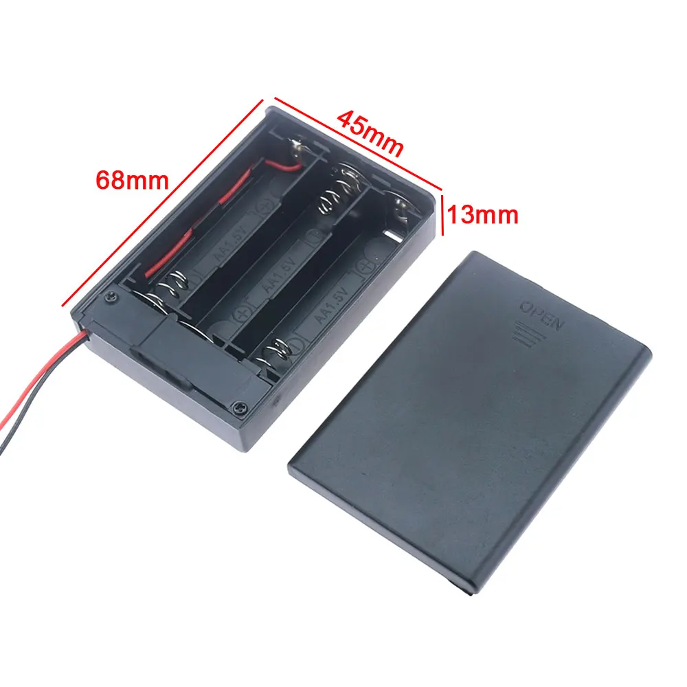 JCD 2 3 4 6 8 Slots AA Battery Holder Storage Case Box With Switch & Cover For AA Batteries Standard Container