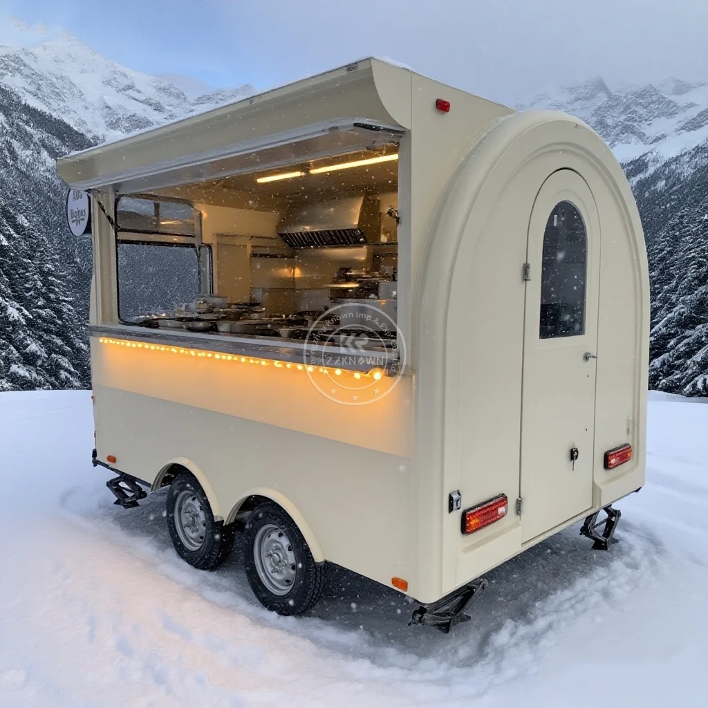 

High Quality Food Trailers Fully Equipped Prefab Container Restaurant Food Truck Taco Cart Coffee Bar Pizza Bbq Kiosk for Sale