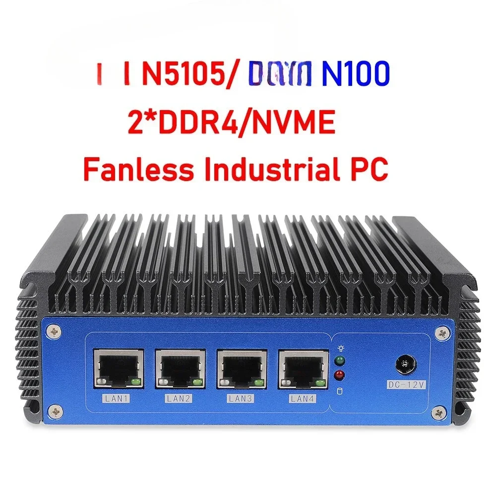 N5105 mini host industrial computer 2.5G4 network port micro soft routing fanless m ini com puter m ini pc