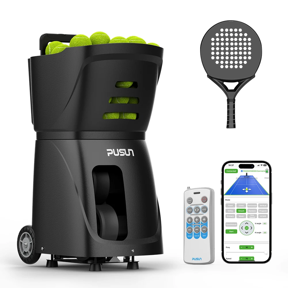 Portable Professional Tennis Ball Machine Launcher Multiple Models Equipment For Training Practice APP Remote Control