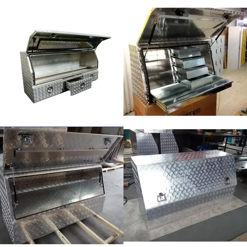 Hot-selling Aluminum Alloy Toolbox 1700mm Customized Toolbox with Gas Pressure Spring & Drawers