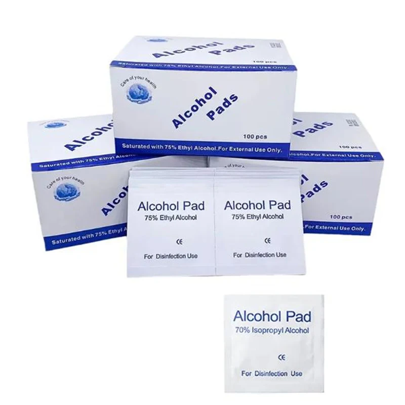 10/100Pcs Disposable Alcohol Cotton Pads Disinfectant Wipe Alcohol Tablets Home Outdoor Cleaning Care Tools 75% Alcohol Wet Wipe