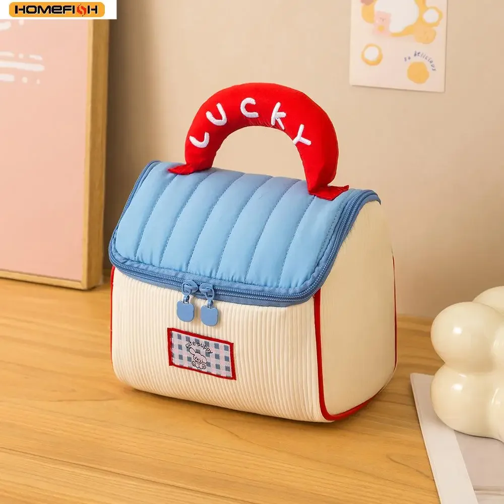 Homefish Cute Cottage Style Travel Cosmetic Bag Large Capacity Portable Handheld Women Girls Skincare Wash Storage Toiletry Bag