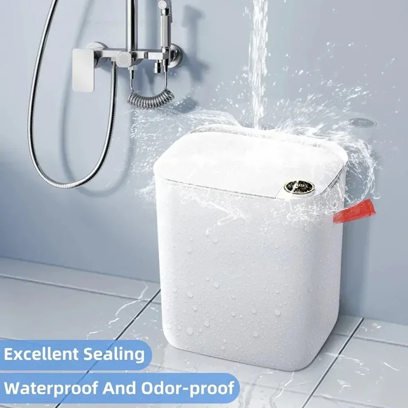 

18L Trash Can Sensor Trash Bin with Display Type-C Recharging Automatic Wastebin Kitchen Toilet Wastebasket-A27R