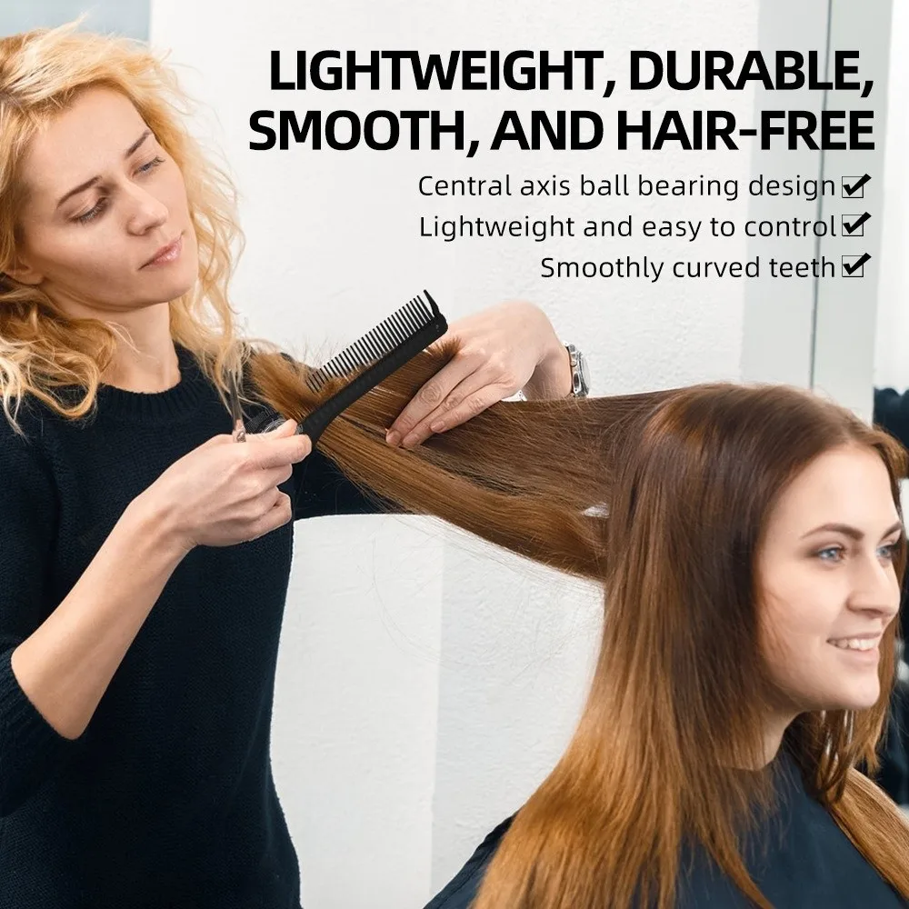Non-slip Rotatable Hair Cutting Comb Professional with Rotating Head Hairdresser Styling Comb Heat-Resistant Portable