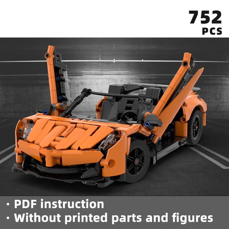 

2024 custom 600LT scissor doors sport car for 42098 V8 bricks supercar hypercar race car blocks building display unique klocki