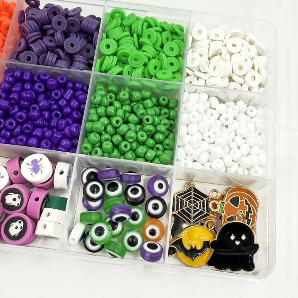2025 جديد Hot البيع 2086 قطعة هالوين مطرز مجموعة سوار صنع عدة البرية شعبية شبح اليقطين الخفافيش قلادة عدة DIY بها بنفسك مجوهرات #6