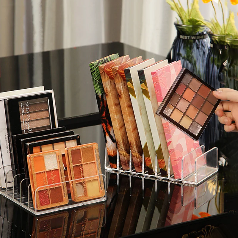 7 ช่องแต่งหน้า Desktop Eye Shadow Palette กล่องแต่งหน้า Blush ชั้นวางเครื่องสําอาง Make up Tools ผู้ถือ