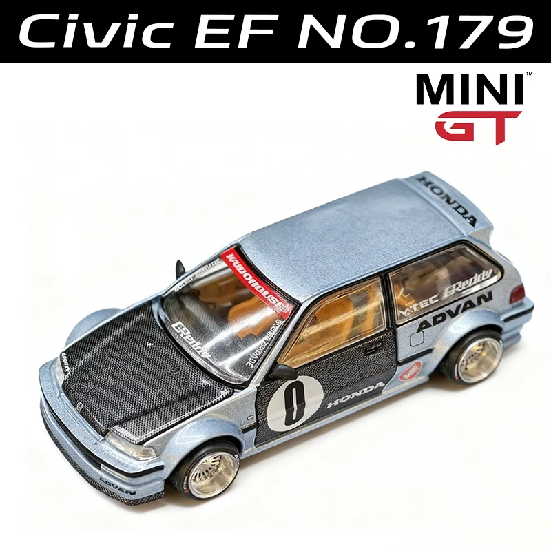 Kaido House XMINIGT 1:64 Civic EF NR.179 Model Samochodu Wykonany z Odlewu Stopu Metalu, Kolekcja Zabawek Samochodowych, Prezent na Boże Narodzenie dla Chłopca