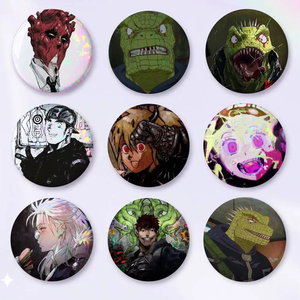 A-Dorohedoro Cartoon Round Brooches On Backpack Jacket Acrylic Button Pins Collection Gifts