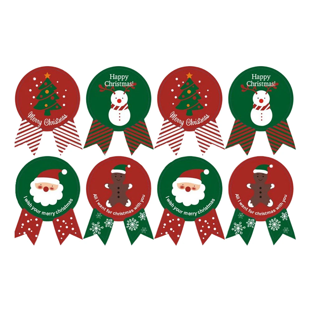 

Christmas Gift Decorative Stickers Tags Kids Cartoon Label Paper Vintage Decorations Self Adhesive Premium Material Smooth