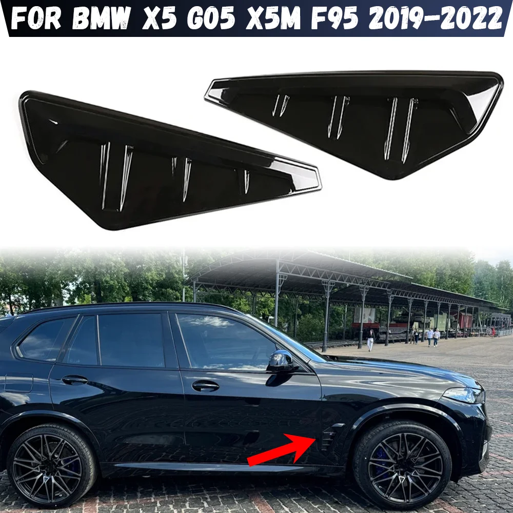 

Car Side Fender Air Vent Trim Cover For BMW X5 G05 X5M F95 2019 2020 2021 2022 Shark Gill Side Vent Sticker