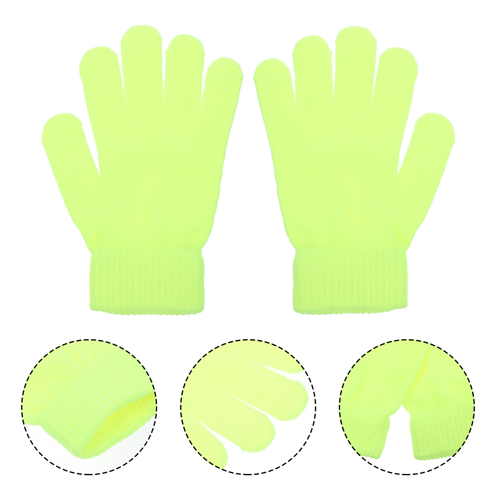 

4Pairs Moderate Thickness Warm Winter Knitted Gloves Breathable Outdoor Riding Fluorescent Versatile Warm Gloves