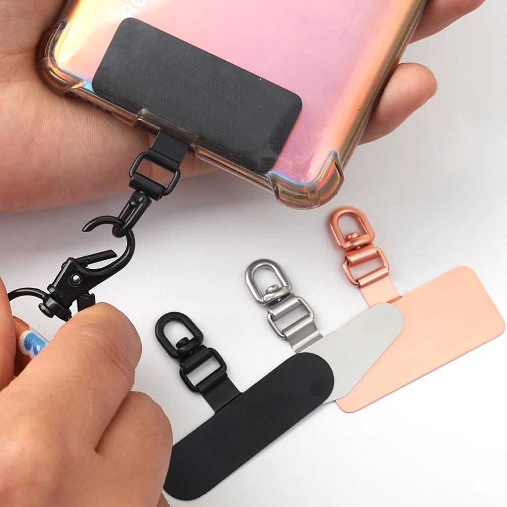 5/3/1PCS 360 Degree Rotatable Stainless Mobile Phone Lanyard Card Patch Anti-fall Ultra-thin Cellphone Hanging Cord Tabs