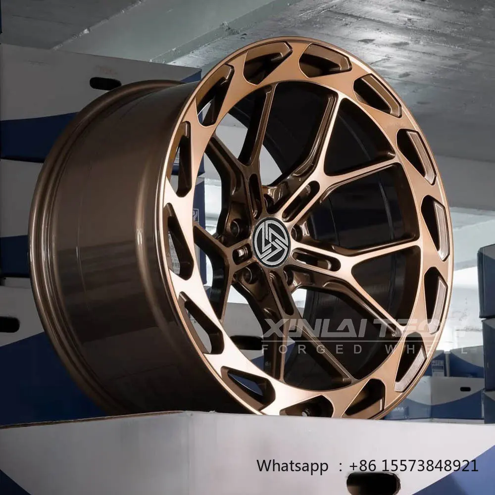 Luxury Deep Concave Forged Wheels 20-22 Inch Polished Bronze Undercut Spoke Rims 5x112 5x120 for C63