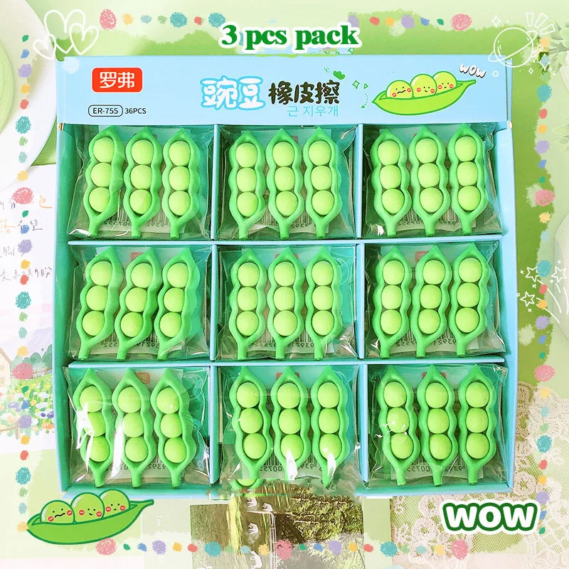 Kawaii 3 قطعة ممحاة قلم رصاص بشكل جذاب تعزيز ممحاة مطاطية مضحك لوازم مكتبية مدرسية تعزيز القرطاسية مكتب والهدايا