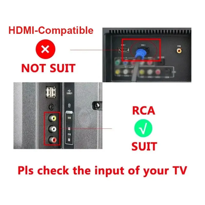 Konwerter kompatybilny z HDMI na AV RCA MINI Box RCA AV CVSB LR Video Composite AV Scaler Converter For PC HDTV Projector