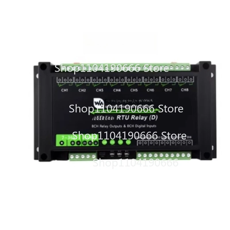 Industrial For Modbus RTU 8-ch Relay For Module (D) With Digital Input and RS485, Modbus RTU Protocol, 7~36V Power Supply