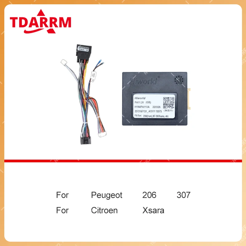 For Peugeot 206 307/Citroen Xsara ISO Wiring Harness,SWC Retention VAN Protocol,Car  Android Player DVD Stereo Radio Accessories