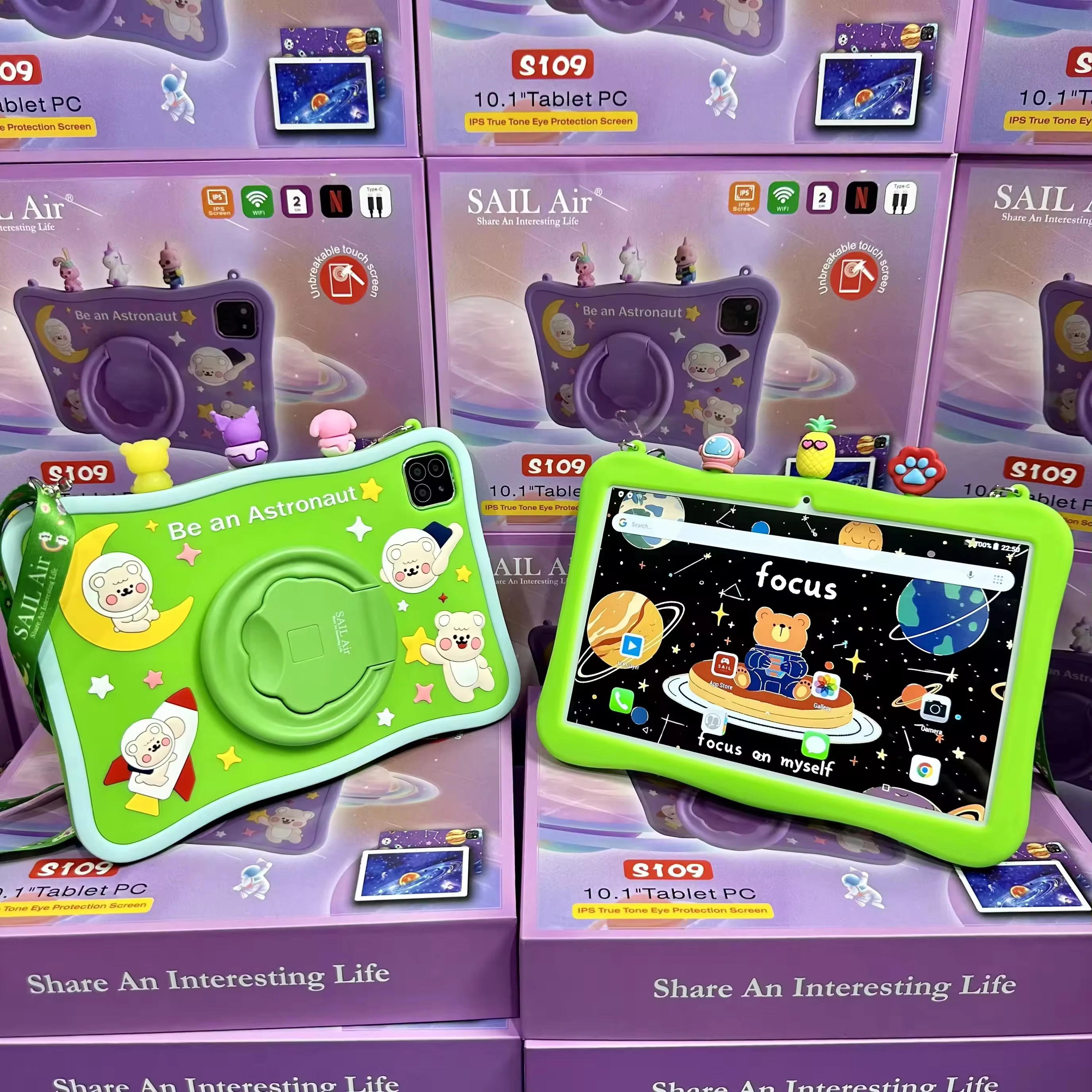 

High-quality New SAIL Air S109 Children's Tablet 10.1-inch Laptop 512GB 1.5GHz Unbreakable Screen Tablet Educational Laptop