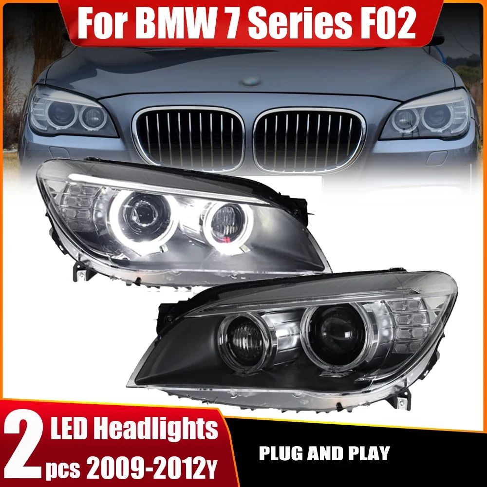 

2pcs Dynamic Signal Head Lamps Automotive Accessories Upgrade Modified New LED For BMW 7 Series F02 2009-2014 Headlights