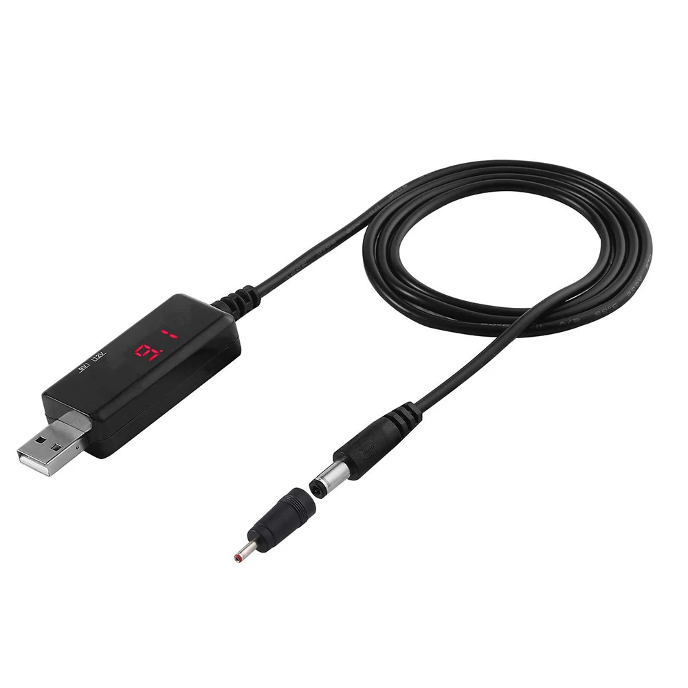 DC 5V To 9V 12V USB Boost Converter with 3.5x1.35mm Connecter Power Regulator Line LED Digital Display for Power Supply Charger