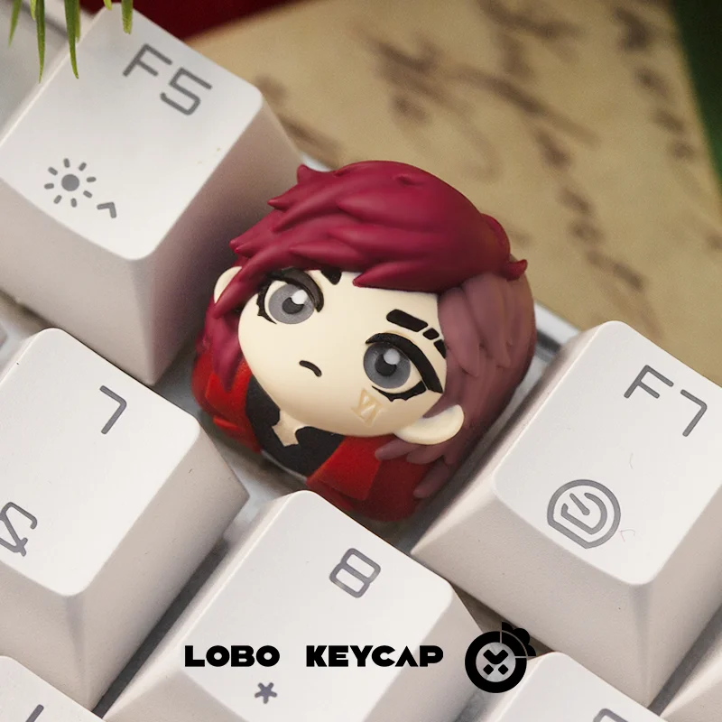 Lol Twin Cities Battle Theme Keycaps Jinx Personalized Resin Art Keycaps Cherry4 Height Mechanical Keyboard Keycaps Single