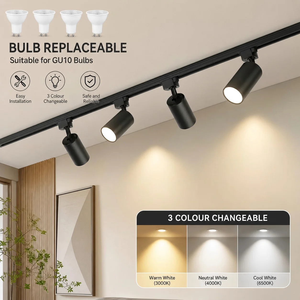  110V 220V LEDTrack Light Gu10 Ceiling Spot Set Led Ceiling Lamp for Living Room Kitchen Line Lighting Rail Systems Spotlight