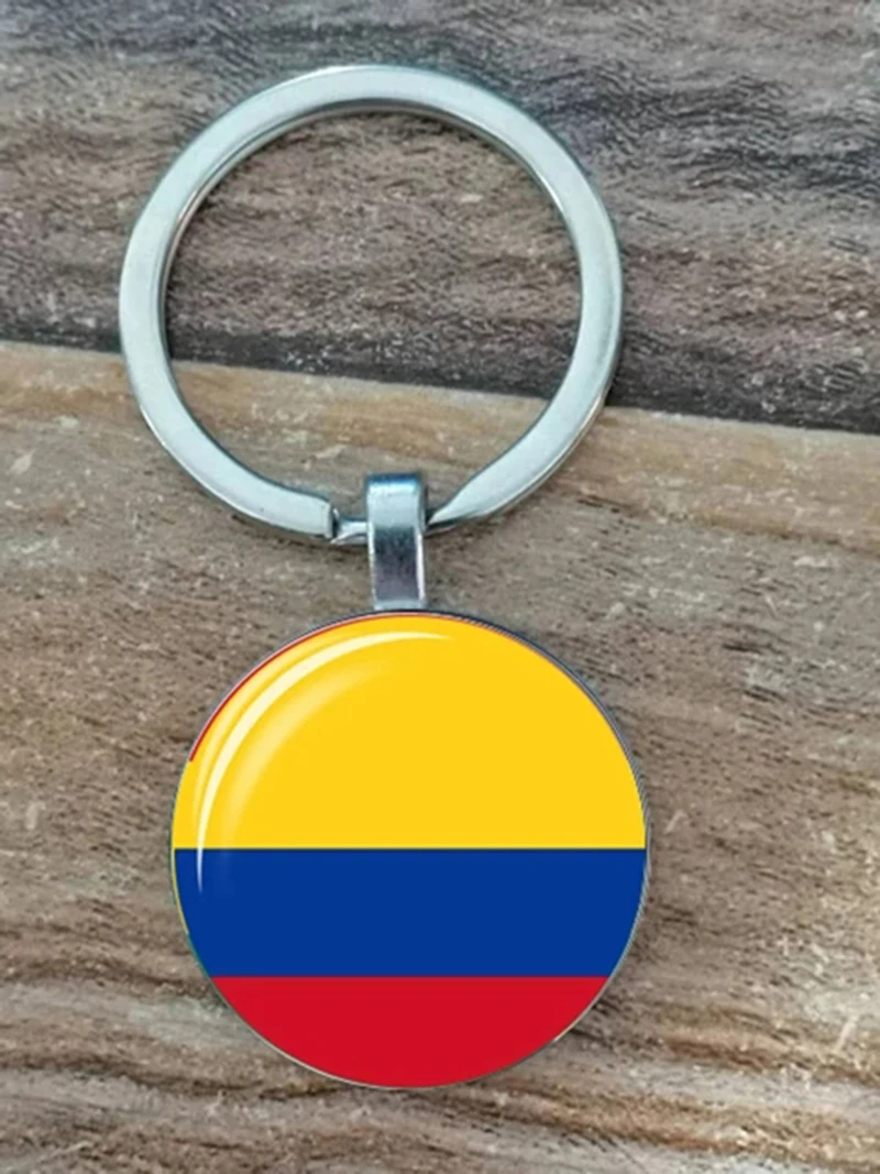 South American National Flag Keychain Brazil Chile Argentina Peru Colombia National Flag Metal Keychain Tourism National Souveni