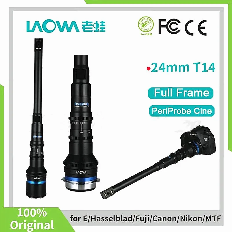 LAOWA 24mm T14-40 Full Frame 2x PeriProbe Cine Lens Covers Full Frame Format for  E for Canon EF Nikon F Leica L