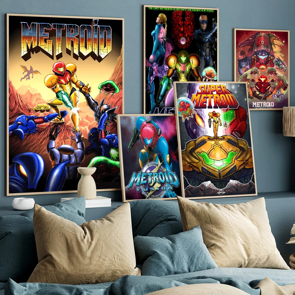 Metroid Prime Classic Vintage Posters Whitepaper Prints Posters Artwork Kawaii Room Decor