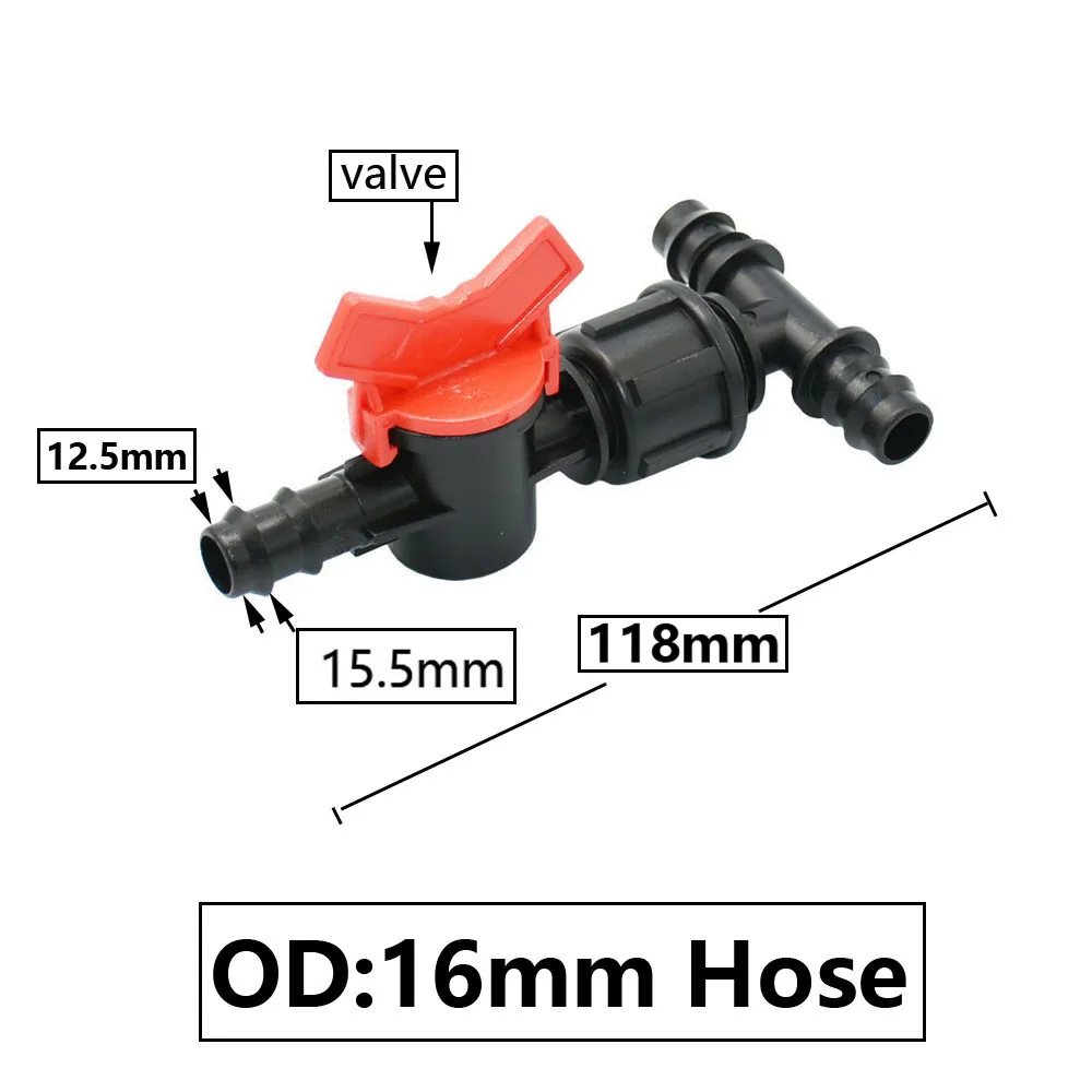 16/20/25mm Garden Hose Splitter Tee Reducer Barb Connector Tap Valve 1/2 3/4 1\