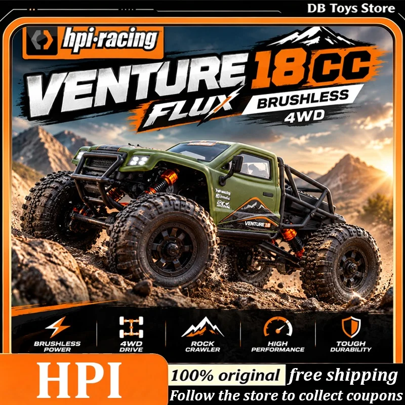 HPI Racing Venture 18 CC RC Off-Road Car Flux Brushless RC Vehicle 4WD Electric Rock Crawler 2.4GHz Remote Control Car gifts
