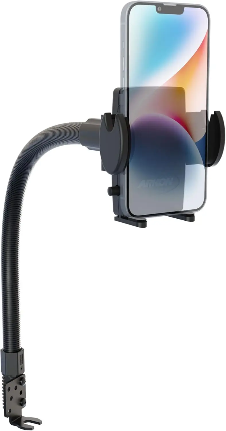 

Car Phone Holder with Flexible Arm & Seat Rail Mount | Durable Stand for iPhone, Samsung, Google Phones
